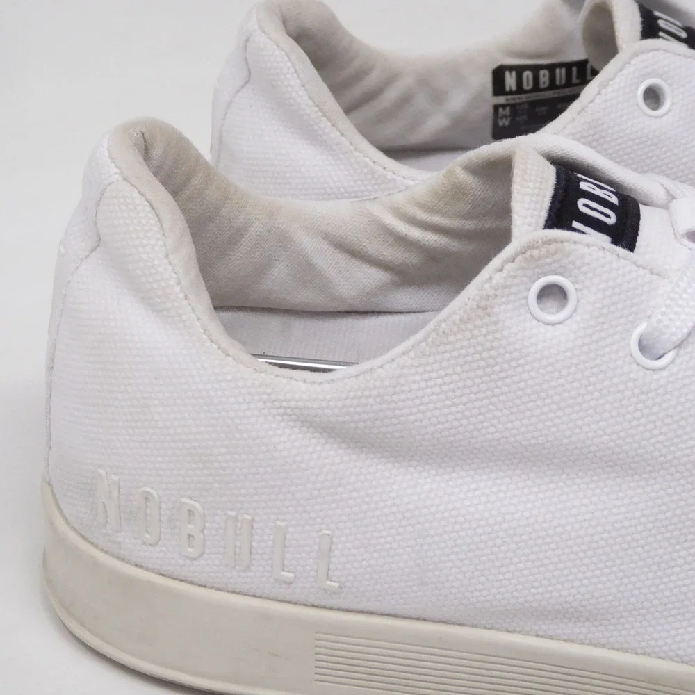 NOBULL Womens Canvas Trainer White Low Top Sneakers Size 7